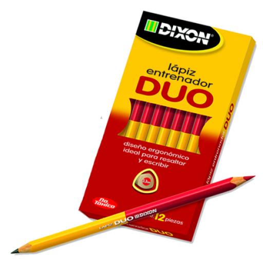 Dixon Lapiz dúo DIXON grafito/rojo triangular caja c/12 lapices