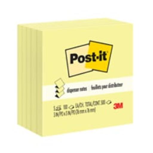 3M Notas Adhesivas 3M Post it Pop-Up Amarillas 3x3 Paquete C/6 Block