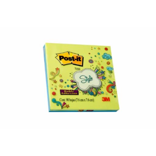 3M Notas Adhesivas Post It 3M Super Sticky Style Color Neón 2 Pads de 45 Hojas