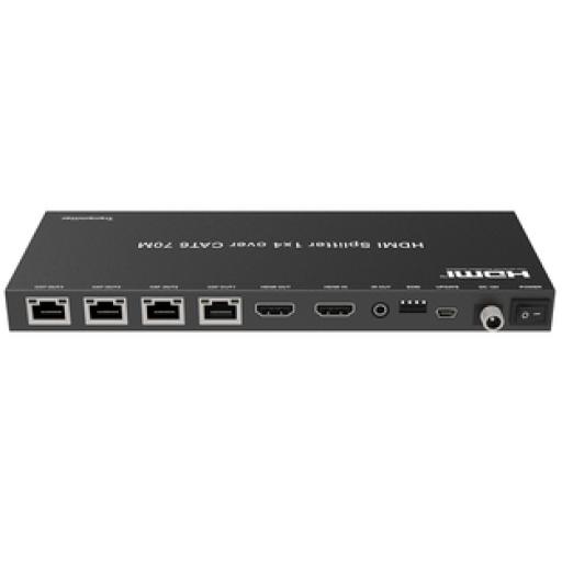 Epcom Splitter HDMI 1x4 | Extensor HDMI | 4K@30Hz 40m | 1080p@60Hz 70m | Función PoC |  4:4:4 