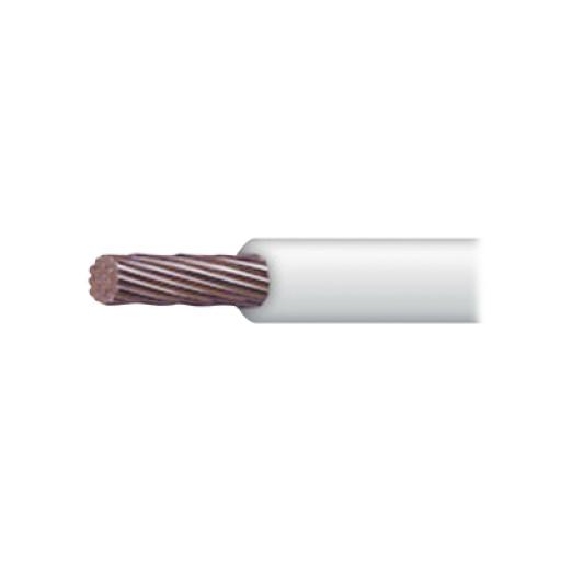 Indiana Cable 18 awg  color blanco,Conductor de cobre suave cableado. Aislamiento de PVC, autoextinguible. BOBINA 100 MTS  