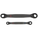 Klein Tools Juego de 2 llaves Estriadas de Matraca 4 en 1 con 8 Medidas Inglesas 1/2-5/8", 3/4-9/16", 1/4-3/8", 7/16-5/16"