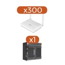 FiberHome Kit 300 ONU´s GPON WiFi 6, 2.4/5 GHz, 4 puertos Gigabit + 1 POTS + 2 USB, conector SC/UPC + 1 OLT AN6000-17