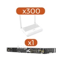 FiberHome Kit 300 ONTs HG6145D2 ONU GPON 4 GE + POTS + WIFI AC + 1 OLT AN6001G16-AC (16 puertos GPON)