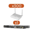FiberHome KIT 300 ONU GPON WiFi 6, Doble Banda 2.4/5 GHz , con 4 puertos Gigabit Ethernet + 2 POTS + 1 USB + 1 CATV (RF) + 1 OLT AN6001G16AC