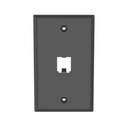 Panduit Placa de Pared Vertical Clásica, Salida Para 1 Puerto Mini-Com, Color Negro