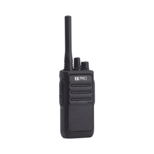 TX PRO Radio Portátil UHF 400-470 MHz, 16 canales, 2 Watts de potencia. Súper eficiente y Listo para su Uso.