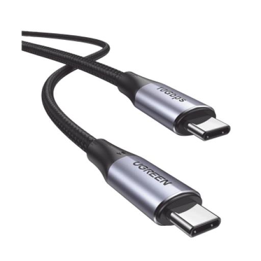 Ugreen Cable USB-C a USB-C 3.2 Thunderbolt | 1 Metro | 240W | 10 Gbps | 480 Mbps | Soporta Video 4K@60Hz| Chip E-Market Inteligente | Carcasa de Aluminio | Nylon Trenzado | Blindaje de 4 capas.