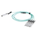 Linkedpro Cable AOC QSFP+ de 40 Gbps a 4x 10 Gbps / Cable de fibra óptica Activo / Longitud: 2 metros 