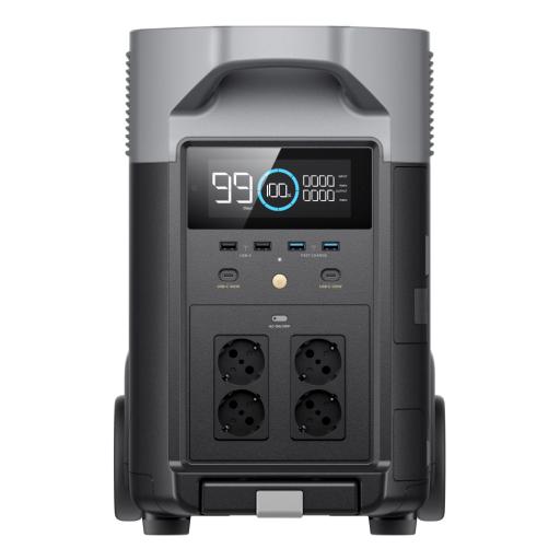 [ECOFLOW_DLTPRO-KIT-BPLUS] ECOFLOW Kit de Estación de Energía Portátil 3600Wh + Batería Externa 3600Wh + 4 Paneles Solares Flexibles 400W (7200Wh, 1600W Totales)