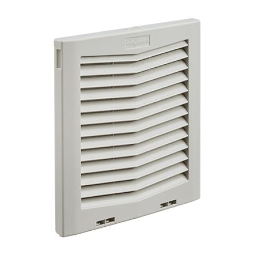 HOFFMAN Rejilla de Escape Para Ventilador con Filtro HG, Protección IP54, Compatible con Ventiladores HF10 de 10 in, De Plástico, Color Gris Claro