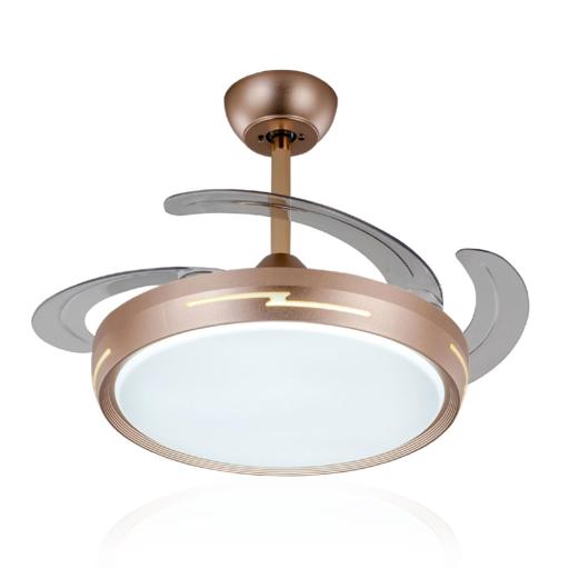 JWJ Ventilador de Techo con Luminario LED de  110 V CA 50/60 Hz /  88 W /4500 Lm / 6500 - 4 000 - 2 700 K /3 Tonos de Luz / 1075 mm / 6 Velocidades /No Dimeable.