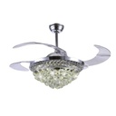 JWJ Ventilador de Techo con Luminario LED de  110 V CA 50/60 Hz /  88 W /4500 Lm / 6500 - 4 000 - 2 700 K /3 Tonos de Luz / 1075 mm / 6 Velocidades /No Dimeable.