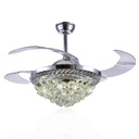 JWJ Ventilador de Techo con Luminario LED de  110 V CA 50/60 Hz /  88 W /4500 Lm / 6500 - 4 000 - 2 700 K /3 Tonos de Luz / 1075 mm / 6 Velocidades /No Dimeable.