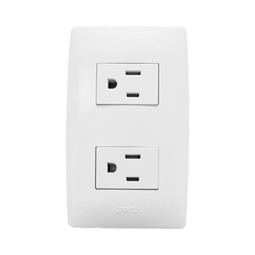 [JWJ_JTL-B72-23] JWJ Placa con 2 Tomas de Corriente 2P Y T / 127 V~60 HZ 15 A / 1 Modulo.
