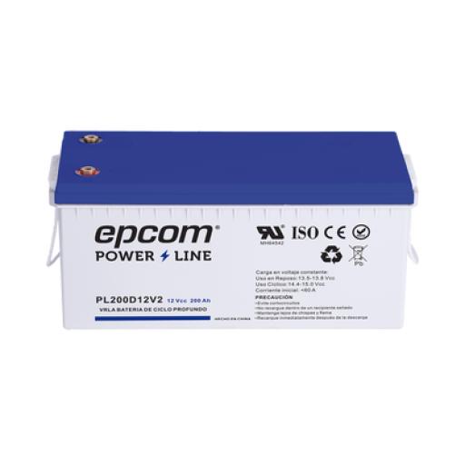 Epcom Batería 12 Vcc / 200 Ah / UL / Tecnología AGM-VRLA / Ciclo profundo / Para uso en aplicaciones fotovoltaicas y de emergencia  / Terminales T5