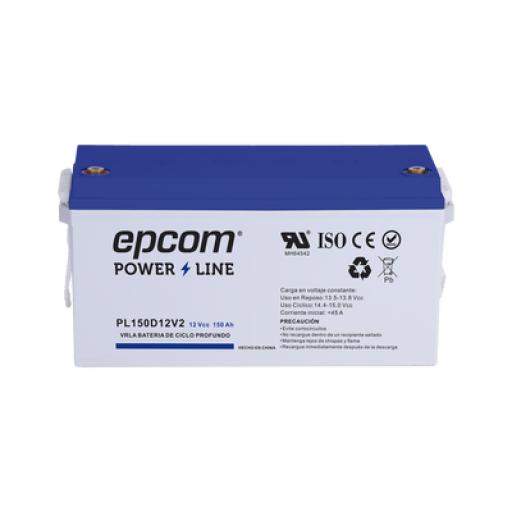 Epcom Batería 12 Vcc / 150 Ah / UL / Tecnología AGM-VRLA / CICLO PROFUNDO / Uso en aplicación fotovoltaica / terminales T5