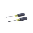 Klein Tools Juego de 8 Desarmadores con Mango Cushion-Grip™: 2 de punta Plana de 1/4'' (6.4 mm) y 5/16'' (7.9 mm); 2 de punta Cabinet de 5/16'' (7.9 mm) y 3/16'' (4.8 mm); tres de punta Phillips n.º 1, n.º 2 y n.º 3; y uno Phillips n.º 2 tip