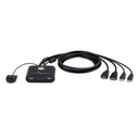 ATEN Switch KVM | USB FHD HDMI | de 2 puertos en formato cable