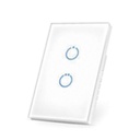 SMARTHOME BY EPCOM (ZWAVE) Interruptor On/Off panel táctil touch inalámbrico Zwave Plus 2 botones. No requiere cable neutro, Compatible con Hubitat HC8, Álula  M2M, otros 