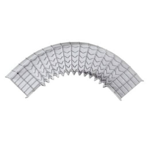 CHAROFIL Curva Pre-Fabricada Horizontal de 90° con medidas de 33 mm de Peralte y 300 mm Ancho (33/300 mm)