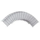 CHAROFIL Curva Pre-Fabricada Horizontal de 90° con medidas de 33 mm de Peralte y 300 mm Ancho (33/300 mm)