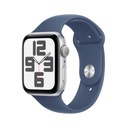 APPLE WATCH SE GPS 44MM SILVER ALUMINIUM CASE WITH DENIM SPORT BAN