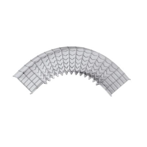 CHAROFIL Curva Pre-Fabricada Horizontal de 90° con medidas de 33 mm de Peralte y 200 mm Ancho (33/200 mm)