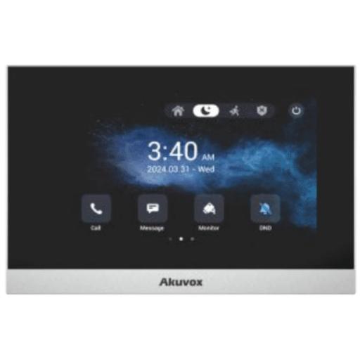 AKUVOX Monitor ANDROID / Soporta APP Android / Pantalla Touch Screen LCD 7" / WiFi / Punto WIFI / Bluetooth / PoE / SIP / 8 Entradas de Alarma / 1 Salida de Relé / Comunicación con App de Familiares / Administración 100 % en la Nube