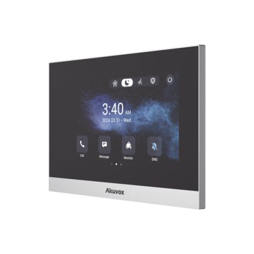 AKUVOX Monitor ANDROID / Soporta APP Android / Pantalla Touch Screen LCD 7" / WiFi / Punto WIFI / Bluetooth / PoE / SIP / 8 Entradas de Alarma / 1 Salida de Relé / Comunicación con App de Familiares / Administración 100 % en la Nube
