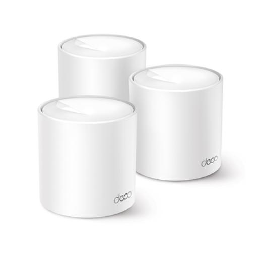 TPLINK Kit 3 Routers Inalámbricos MESH Interior para Hogar / Doble Banda Wi-Fi 6 AX1500 Mbps / 2 Puerto Gigabit WAN/LAN / 2 Antenas Internas / Administración Mediante la App Deco (iOS, Android) / Protección HomeShield