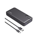 Ugreen Power Bank 20000mAh | 22.5W | 1 USB-C | 2 USB-A | PD3.0 | QC4.0/3.0/2.0 | FPC | AFC | SPC | PPS | Carga 3 veces más Rápido | Protección Integrada| Material Ignifugo | UL94 V-0 | Pantalla Inteligente | Aprobado por Aerolíneas.