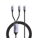 Ugreen Cable USB-C a Y (USB-C & USB-C) | 1.5 Metros | Carga Rápida de hasta 100W | PD3.0 | QC4.0/3.0/2.0 | FPC | AFC | Protección Integrada| Caja de Aluminio | Nylon Trenzado | Amplia Compatibilidad | Color Negro.