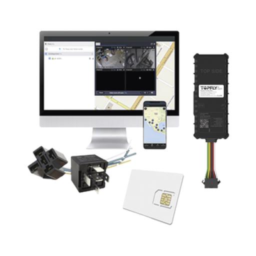 TopFlyTech Tecnología de seguimiento básico para vehículos /  rastreador satelital con conectividad 4G LTE y BLE / alertas de encendido y apagado del motor + 12VRELAY + SIM500MB2Y + EPCOMGPSANUAL 