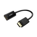 Ugreen Convertidor DisplayPort a HDMI 4K| 3D | HDR | Blindaje interno | Botón Liberador | Carcasa de ABS | Plug & Play | CE, FCC, RoHS | Cable de 25 cm.