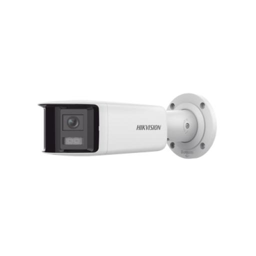 Hikvision Digital Technology [ PROTECCIÓN ACTIVA ] Bala IP 4 Megapixel / 2 Lentes de Lente 2.8 mm (Imagen Panorámica 180°) / 30 mts IR / Exterior IP67 / Luz Intermitente y Alerta de Audio / Audio Bidireccional / ACUSENSE / WDR 120 dB / Micro SD