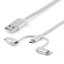 StarTech.com 1.8M LIGHTNING/USB-C/MICRO-USB USB CHARGING CABLE