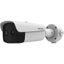 Hikvision Digital Technology Bala IP Dual / Térmica 35 mm (384 X 288 ) / Óptico 15 mm (4 Megapixel) / 100 mts IR / IP66 / PoE / Termométrica / Detección de Temperatura / MicroSD
