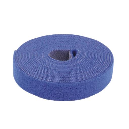 Precision Cinta Autoadherente / de Contacto de Color Azul, Espalda con Espalda (Gancho y Bucle) de 1.6 cm x 25 metros.