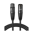 Ugreen Cable para Micrófono XLR Tipo Canon Macho a Hembra | 15 Metros | Plug & Play | Anti interferencias | Triple Blindaje | Alta Calidad | Color Negro.