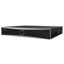 Hikvision Digital Technology NVR 12 Megapixel (4K) / 32 canales IP / 16 Puertos PoE+ / Reconocimiento Facial / AcuSense (Evita Falsas Alarmas) / 4 Bahías de Disco Duro / Switch PoE 300 mts / HDMI en 4K / Alarmas I/O