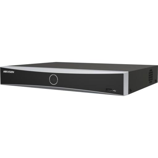 Hikvision Digital Technology NVR 12 Megapíxel (4K) / 8 canales IP / 8 Puertos PoE+ / Reconocimiento Facial / AcuSense (Evita Falsas Alarmas) / 1 Bahías de Disco Duro / HDMI en 4K / 300 Metros PoE Modo Extendido