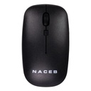 MOUSE INALAMBRICO NACEB (NA-0136N) SLIM, USB 2.4, 1600DPI, 3*BOTONES+RUEDA, NEGRO