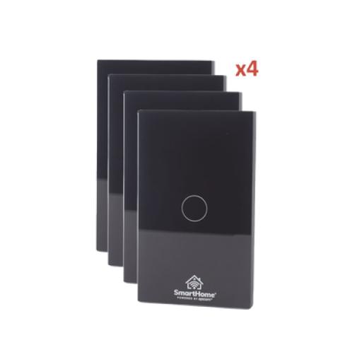 SMARTHOME BY EPCOM (Wifi) KIT 4 apagadores inteligentes Wifi compatibles con Alexa y GoogleHome