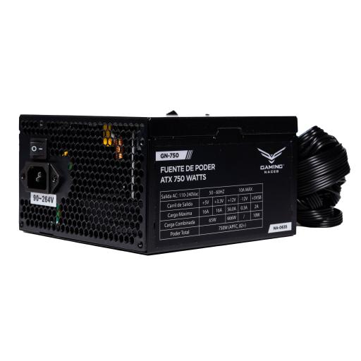 FUENTE DE PODER NACEB (NA-0635) 750W, ATX, 24 PINES, 2*EPS/ATX12V, 3*PCIE PAQUETE INDIVIDUAL