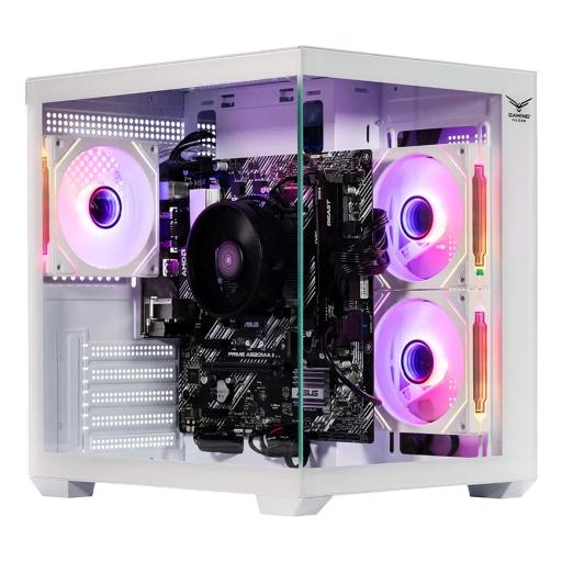 GABINETE NACEB (NA-0636B) GAMER MINI-PECERA, M-ATX, BLANCO, VENTANA, INCLUYE 3*VENTILADORES ARGB