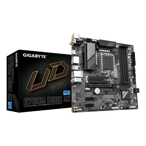 MOTHERBOARD GIGABYTE (B760M DS3H AX) SOCKET 1700, 4*DDR5 7600MHZ, HDMI, DP , MICRO ATX