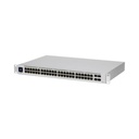 UBIQUITI INC. UniFi Switch USW-48-POE, Capa 2 de 48 puertos (32 puertos PoE 802.3af/at + 16 puertos Gigabit) + 4 puertos 1G SFP, 195W, pantalla informativa