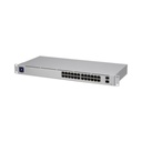 UBIQUITI INC. UniFi Switch USW-24, Capa 2 de 24 puertos 10/100/1000 Mbps + 2 puertos 1G SFP, pantalla informativa