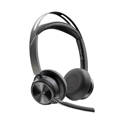 POLY POLY Auriculares Voyager Focus 2 USB-C-C con certificación Microsoft Teams + adaptador USB-C/A